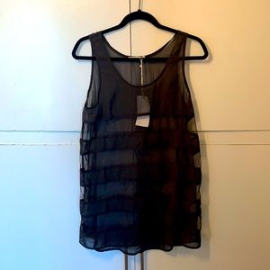 Lush medium black sheer tank top - never worn